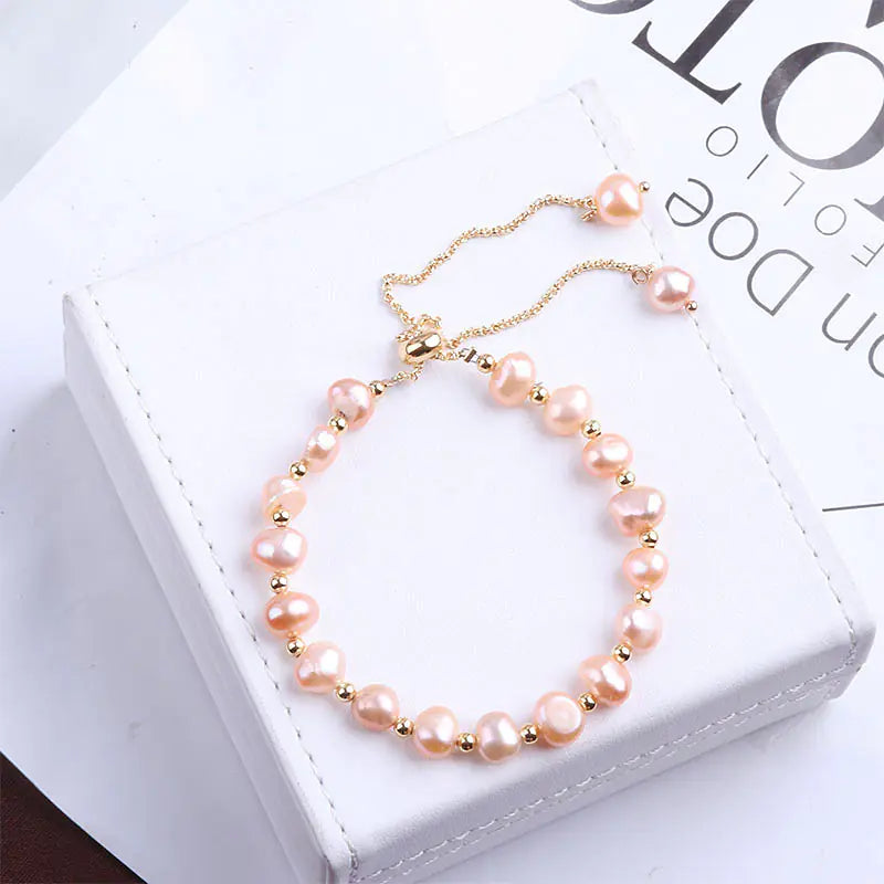 Pearl Poetry – Adjustable Bracelet with Delicate Charm
