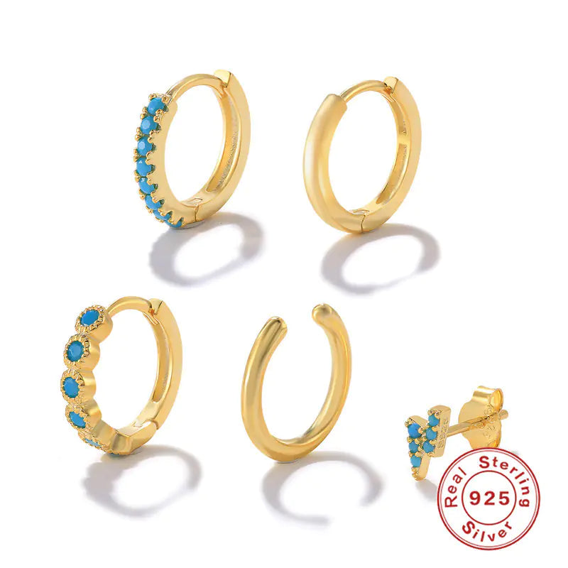 925 Silver Geometric Earring Set – Style in Every Detail 💫