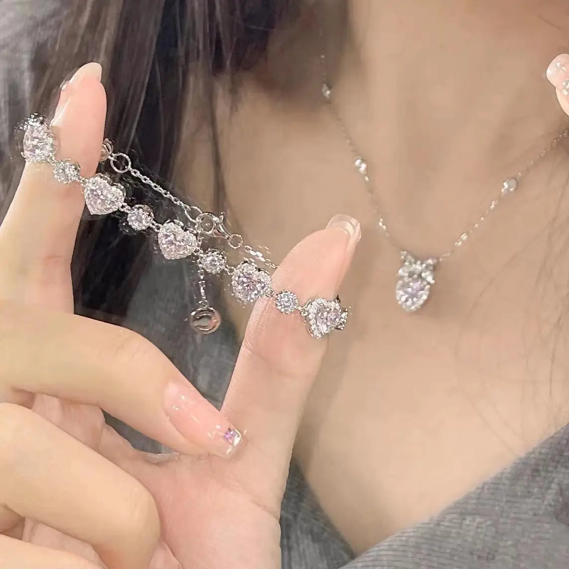 Love Language – Luxurious Sparkling Bracelet with Heart Diamonds