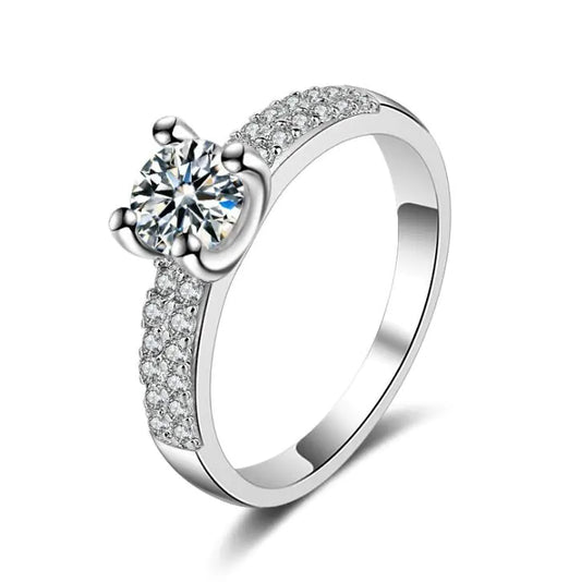 Modern Geometric Ring with Sparkling Zirconia – Stylish & Elegant