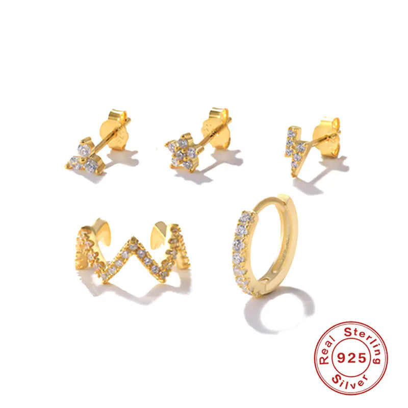 925 Silver Geometric Earring Set – Style in Every Detail 💫