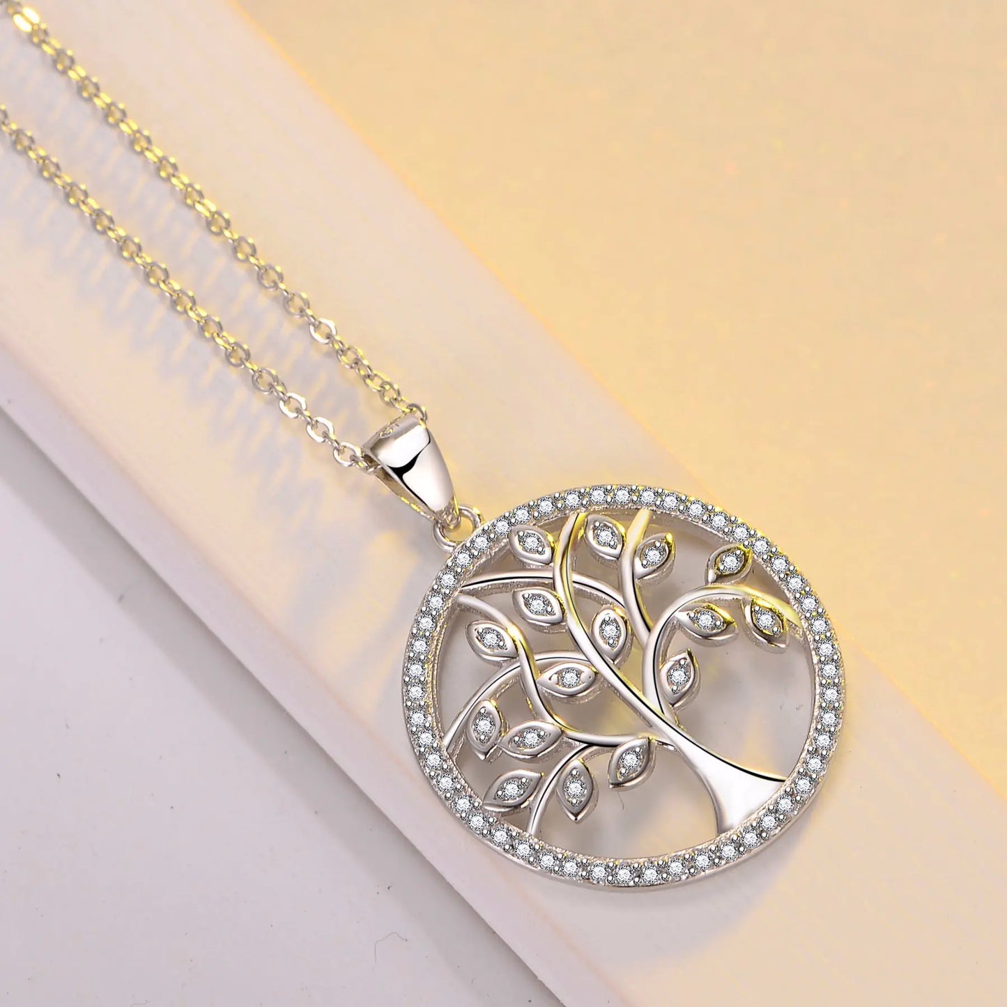 Elegant Tree of Life Necklace in 925 Sterling Silver – Symbol of Strength & Growth