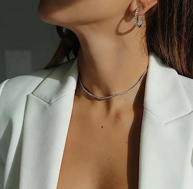 Stylish Minimalist Lock Necklace with Diamond Accent – For Women