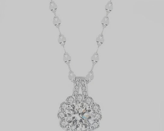 925 Silver Sunflower Necklace with Moissanite – Radiant Elegance for Any Occasion  Alternatif sade versiyon: Moissanite Sunflower Pendant Necklace – 925 Sterling Silver Shine