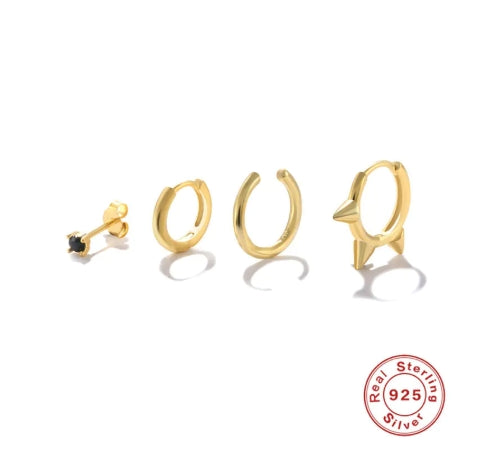 925 Silver Geometric Earring Set – Style in Every Detail 💫