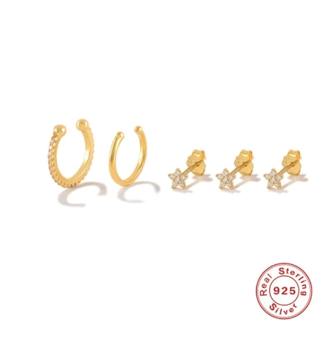 925 Silver Geometric Earring Set – Style in Every Detail 💫
