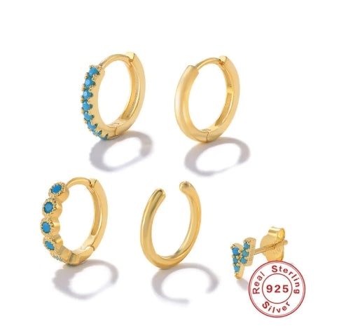 925 Silver Geometric Earring Set – Style in Every Detail 💫