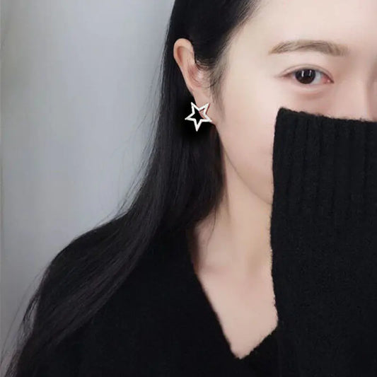 S925 Silver Star Stud Earrings – Creative Design ⭐