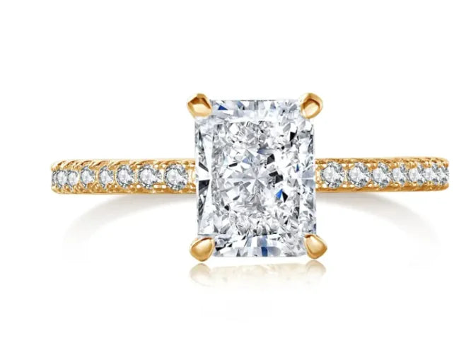 ✨ Luxurious 925 Silver Engagement Ring with Princess-Cut Zirconia ✨