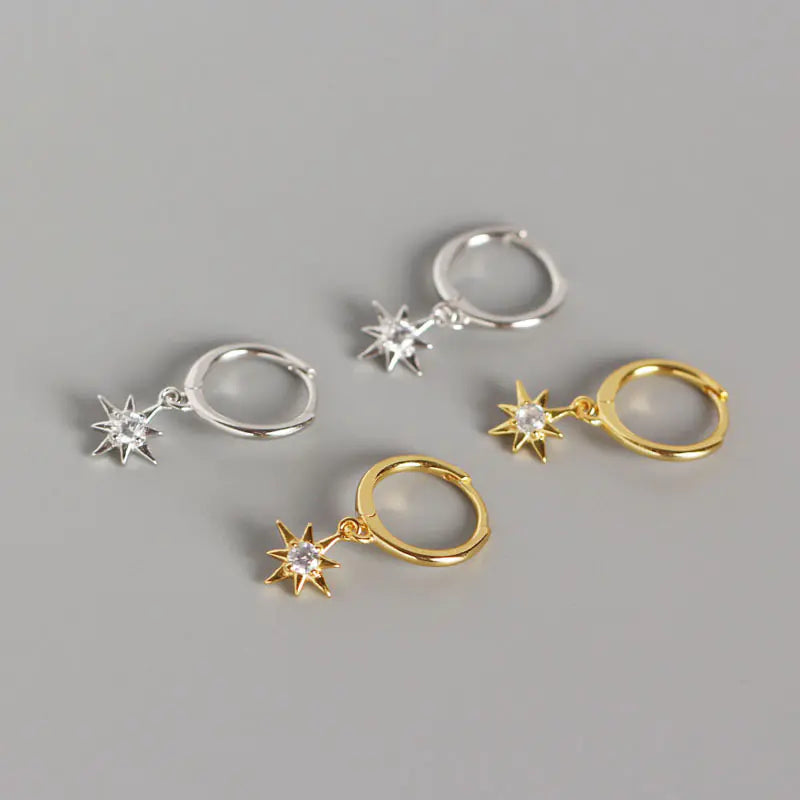 Minimalist S925 Silver Stud Earrings with Star Charm ⭐