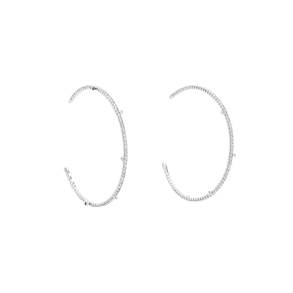Large C-Shaped Rhinestone Earrings – Shine for Bold Women ✨