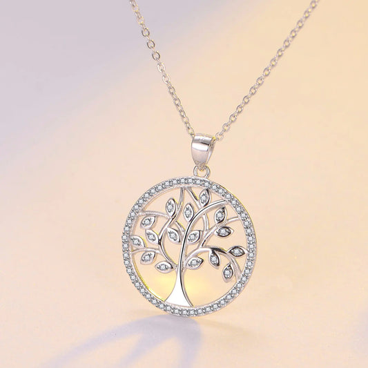 Elegant Tree of Life Necklace in 925 Sterling Silver – Symbol of Strength & Growth