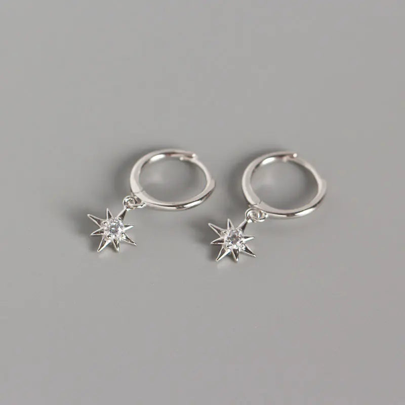 Minimalist S925 Silver Stud Earrings with Star Charm ⭐