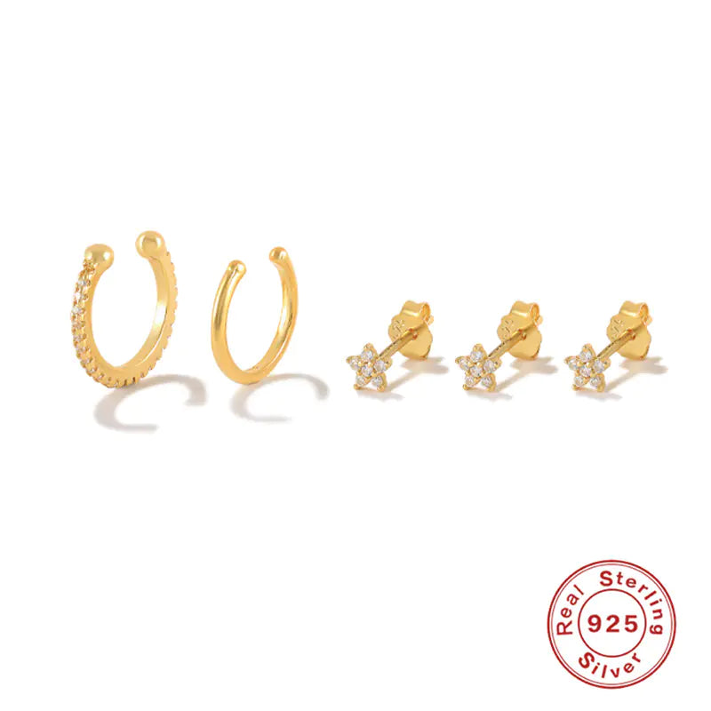 925 Silver Geometric Earring Set – Style in Every Detail 💫