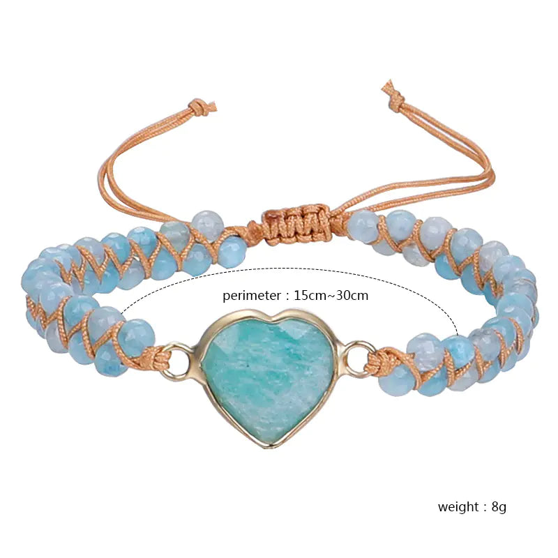Color Splash – Colorful Gemstone Bracelet with Heart-Shaped Pearl