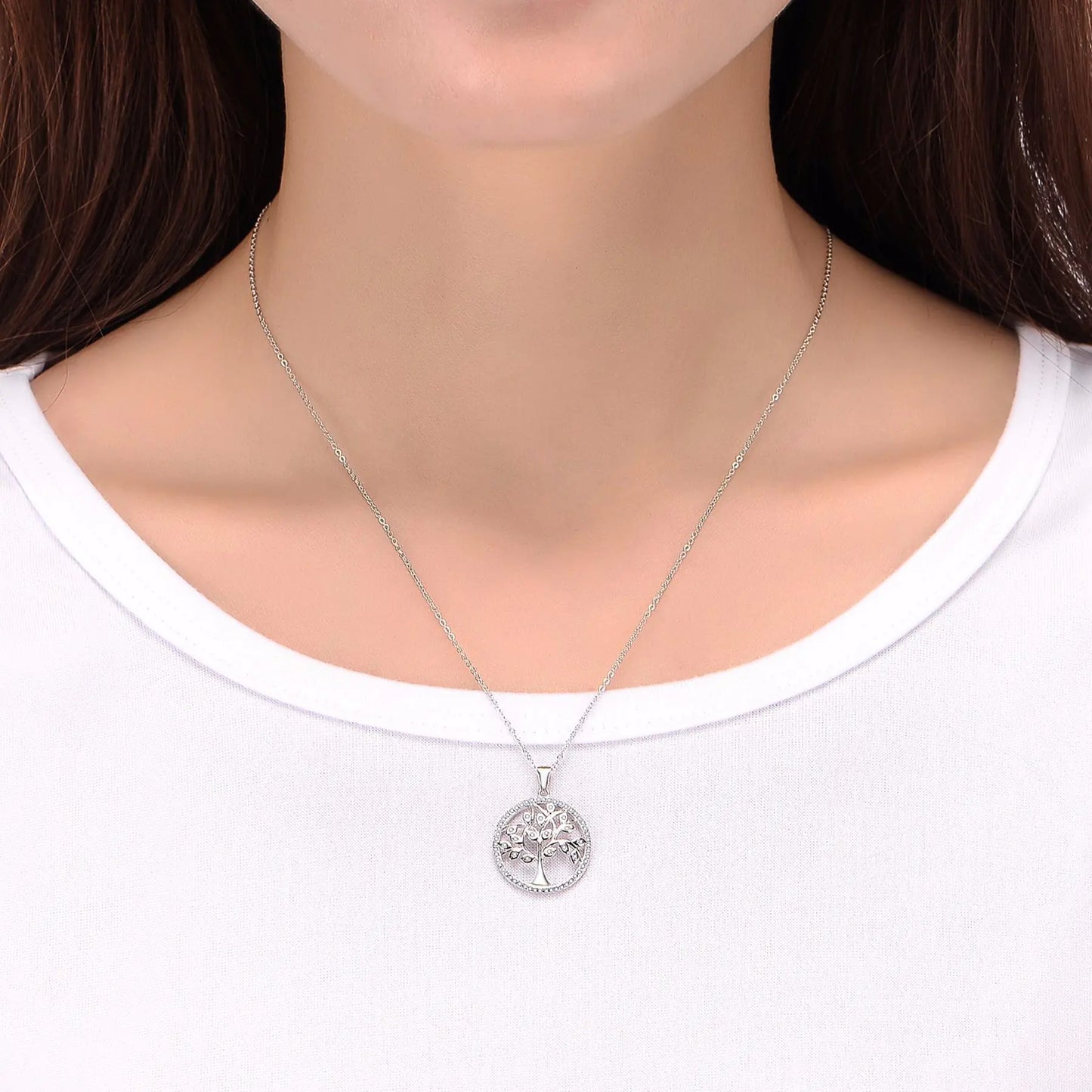 Elegant Tree of Life Necklace in 925 Sterling Silver – Symbol of Strength & Growth