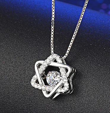 Elegant 925 Silver Star Pendant – Timeless Beauty in Hexagon Shape