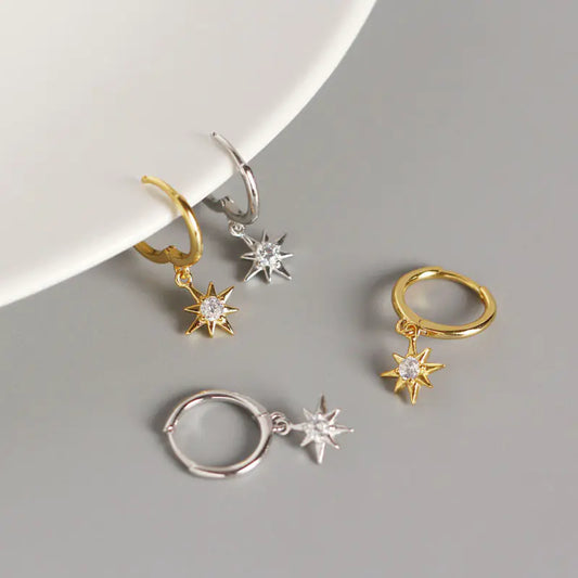 Minimalist S925 Silver Stud Earrings with Star Charm ⭐