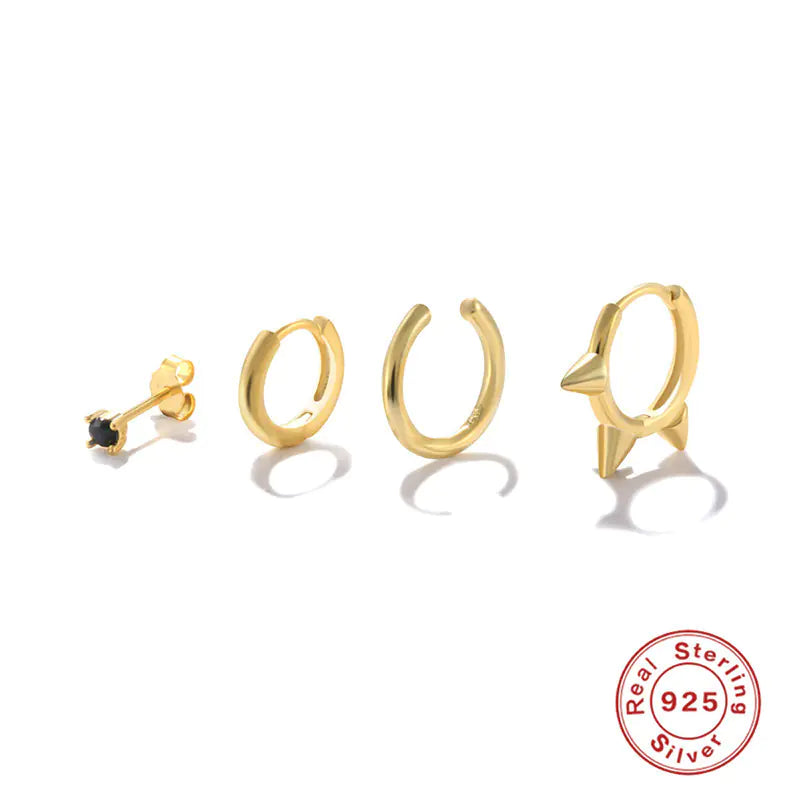 925 Silver Geometric Earring Set – Style in Every Detail 💫