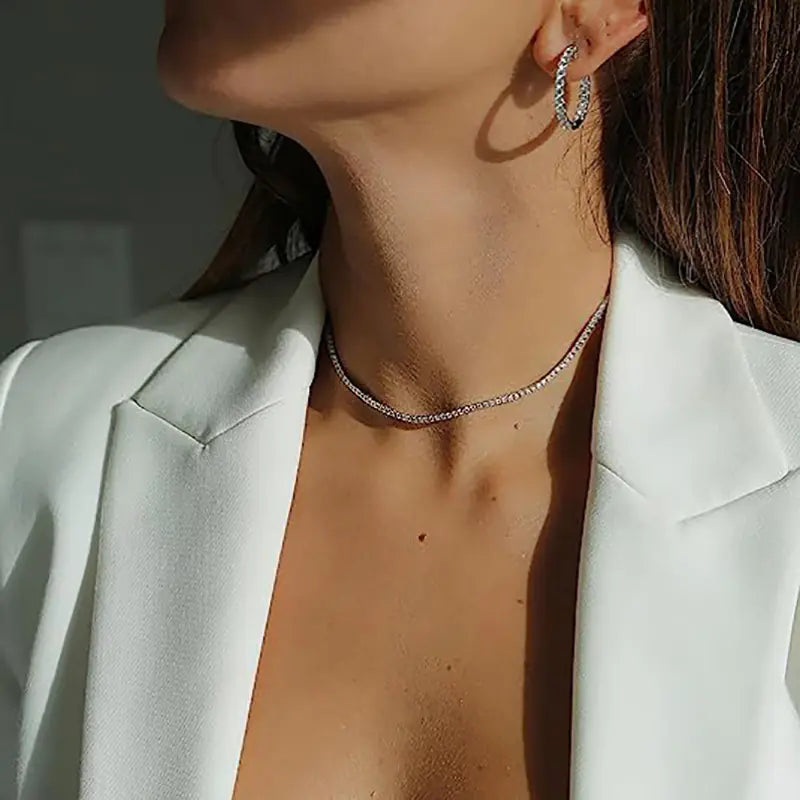 Stylish Minimalist Lock Necklace with Diamond Accent – For Women