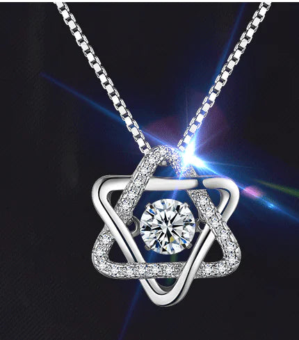 Elegant 925 Silver Star Pendant – Timeless Beauty in Hexagon Shape