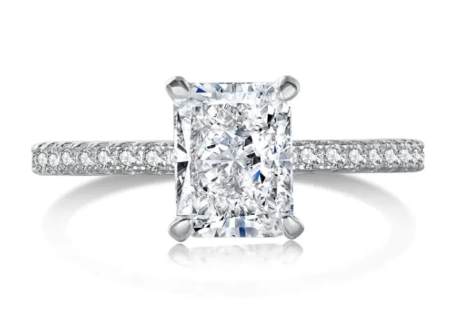 ✨ Luxurious 925 Silver Engagement Ring with Princess-Cut Zirconia ✨
