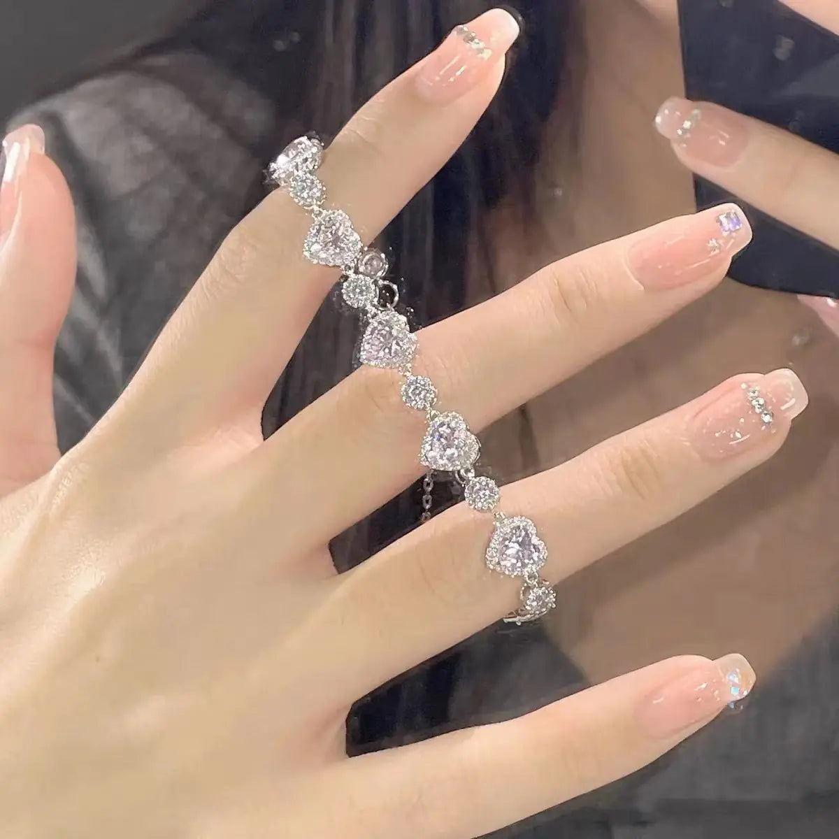 Love Language – Luxurious Sparkling Bracelet with Heart Diamonds