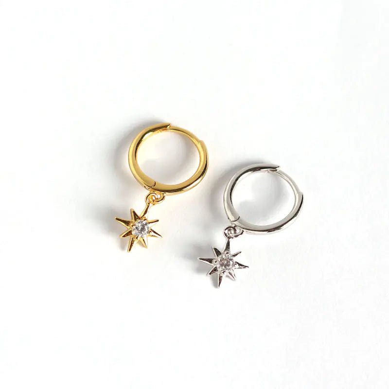 Minimalist S925 Silver Stud Earrings with Star Charm ⭐